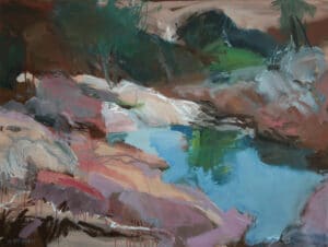 Rock Pool, Flinders, Oil and
 Oil Stick on Canvas, 72x102cm, 2017