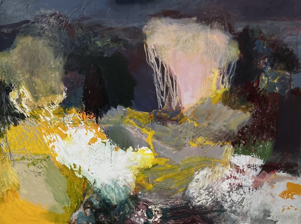 My Winter Garden, Acrylic and Oil Stick on Canvas, 70 x 100cms, 2025