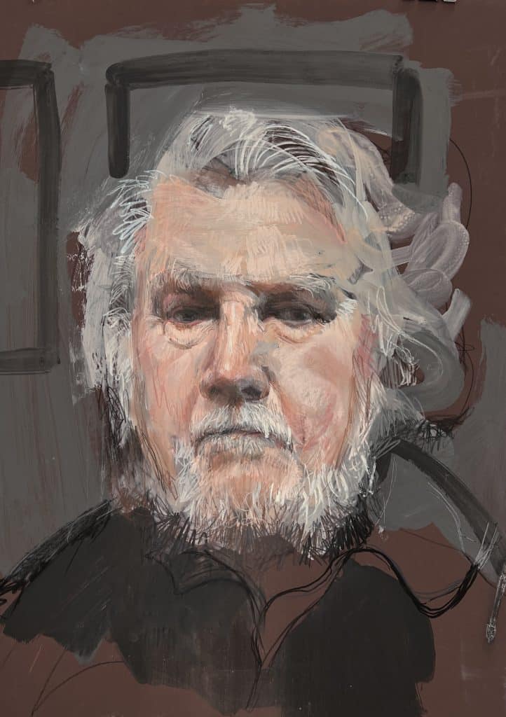 The Art Historian, Mixed Media on Paper, 70 x 40cms, 2026